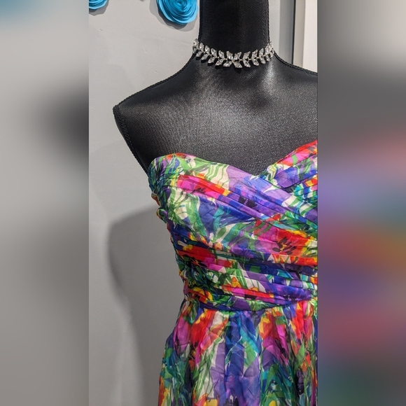 Anthropologie Shoshanna Watercolor Floral Strapless Dress - Picture 3 of 7